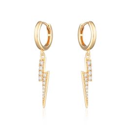Scream Pretty Lightning Hoop Earrings - Gold