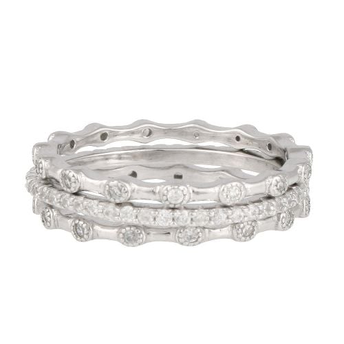Sterling Silver Cubic Zirconia Stacking Rings